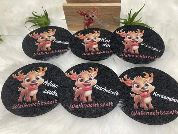 Untersetzer Filz Weihnachten | Kleine Geschenke für Weihnachten| Filz Untersetzer