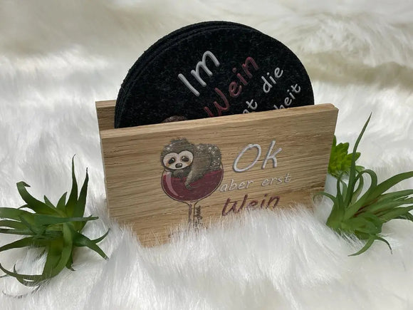 Untersetzer aus 3 mm starkem Filz – ideal für Weingläser & gute Laune