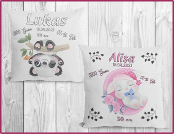  personalisiertes Babykissen mit Wunschdaten