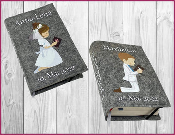 Gotteslob hülle mit namen aus Filz