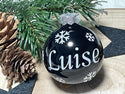 Weihnachtskugel mit Name | Christbaumkugeln Glas schwarz personalisierte Christbaumkugel | Weihnachtskugeln personalisiert | Geschenkidee