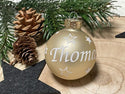 Weihnachtskugel mit Name | Christbaumkugeln Glas creme personalisierte Christbaumkugel | Weihnachtskugeln personalisiert | Geschenkidee