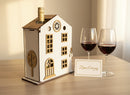 Deko Holzhaus als Weingeschenk für Weinliebhaber, Geschenkidee für Genießer und Freunde