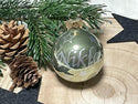 Weihnachtskugel mit Name | Christbaumkugeln Glas Grün personalisierte Christbaumkugel | Weihnachtskugeln personalisiert | Geschenkidee