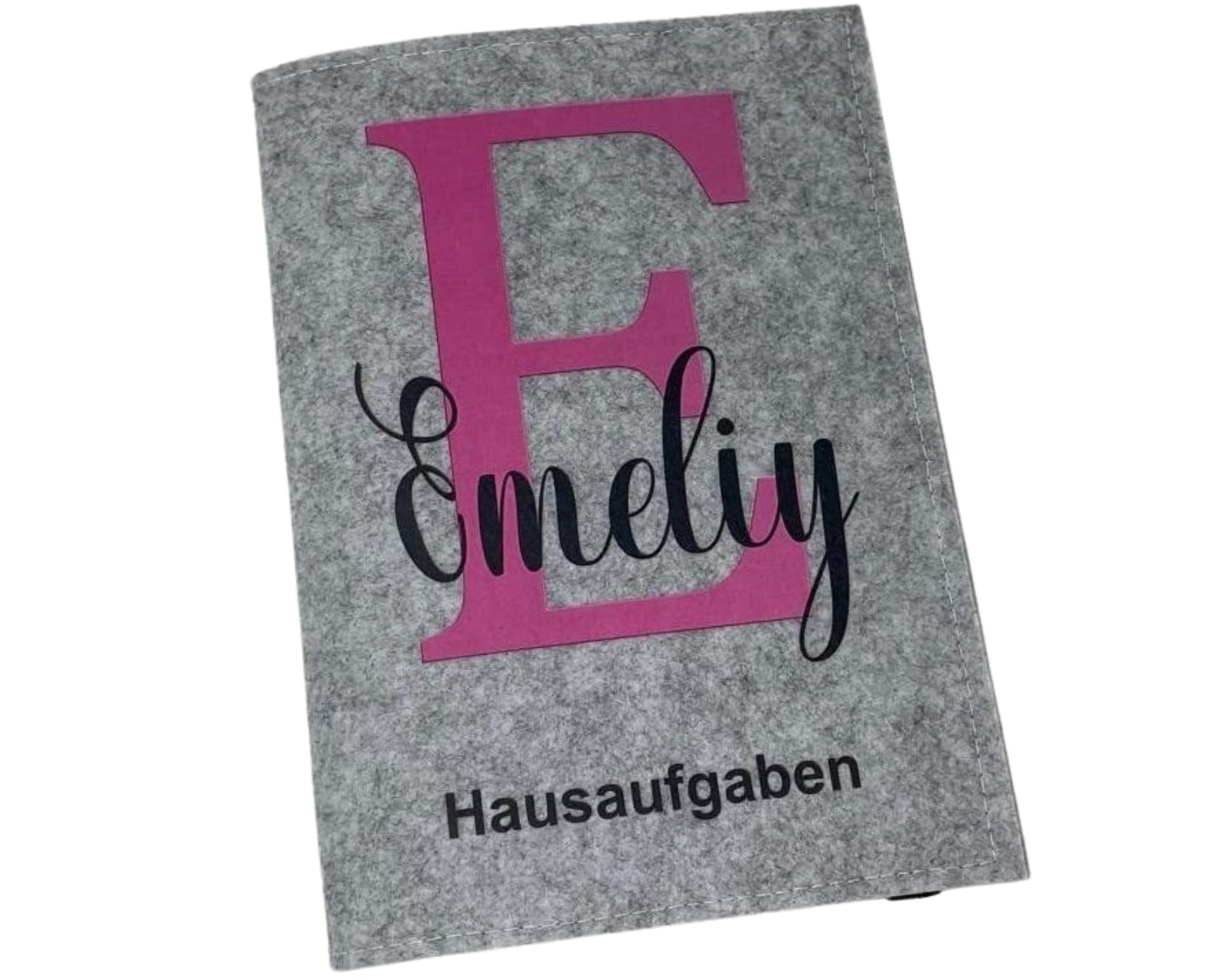 Hausaufgabenheft Hülle Filz Buchstabe Pink hell inkl Heft Schulheft Schutzhülle Umschlag Geschenkidee Einschulung personalisierbar mit Namen