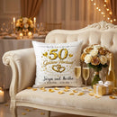 Geschenk zur Goldenen Hochzeit mit personalisiertem Kissen für Eltern und Großeltern