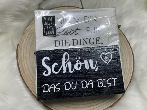 Serviettenhalter mit spruch Holz |Servietten ständer aufbewahrung servietten | Mitbringsel zur Einladung | Geschenkidee gartenparty essen geschenk |Einladung essen Geschenke
