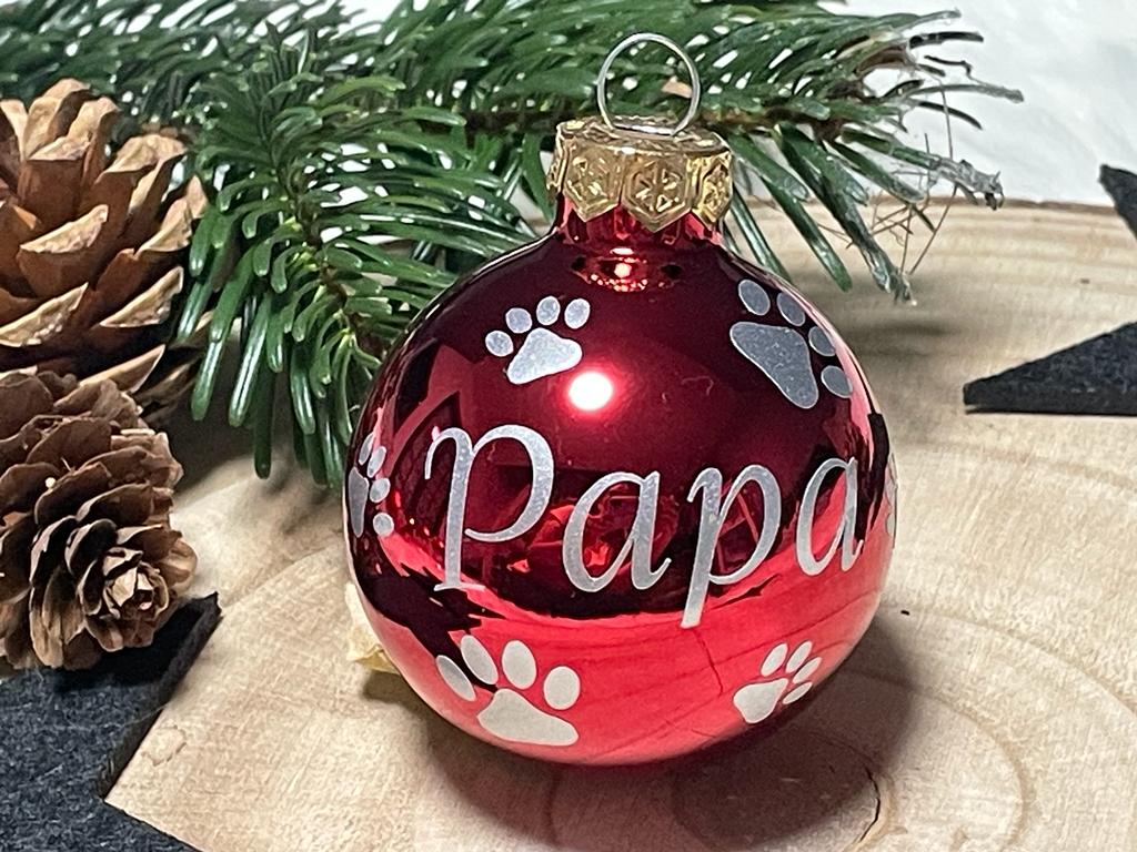 Weihnachtskugeln mit Name | Christbaumkugeln Glas Rot personalisierte Christbaumkugel | Weihnachtskugel personalisiert | Geschenkidee