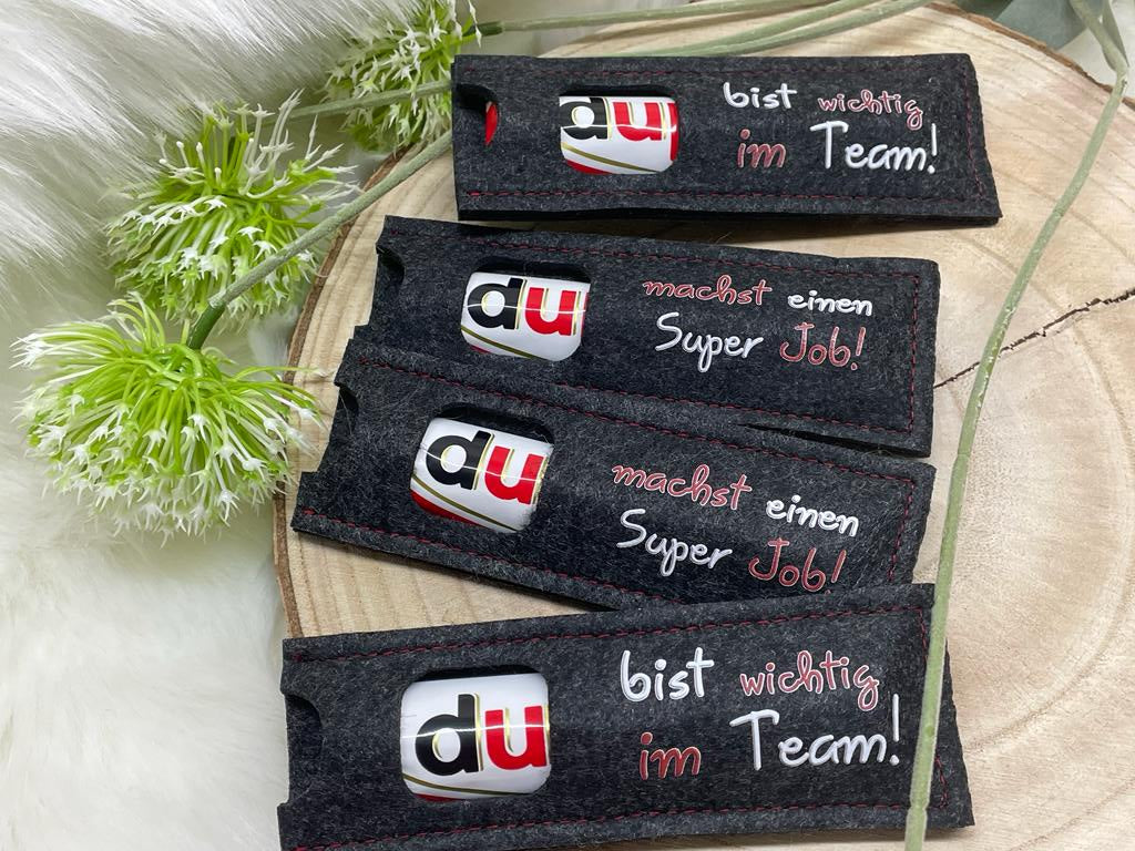 Schokoriegel Hülle Filz Geschenke | Wichtig im Team| Mitarbeitergeschenk Super Job | dankeschön Mitarbeiter geschenk