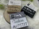 Serviettenhalter mit spruch Holz |Servietten ständer aufbewahrung servietten | Mitbringsel zur Einladung | Geschenkidee gartenparty essen geschenk |Einladung essen Geschenke