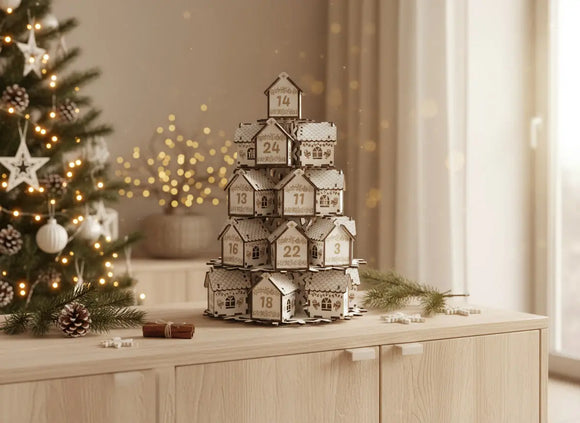 Nachhaltiger Adventskalender Holz – wiederverwendbar und dekorativ
