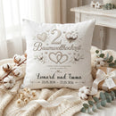 Geschenk zur Baumwollhochzeit – individuelles Kissen für den 2. Hochzeitstag mit persönlicher Gravur