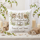Geschenk Birkenhochzeit – personalisiertes Kissen mit Namen und Datum zum 41. Hochzeitstag