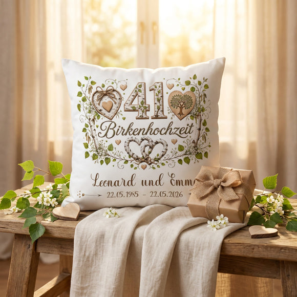 Romantisches Geschenk zur Birkenhochzeit mit individueller Personalisierung