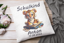Einschulungskissen mit Tiger und Name personalisiert