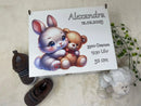 personalisiertes Babygeschenk – Hasenbox mit Geburtsdaten