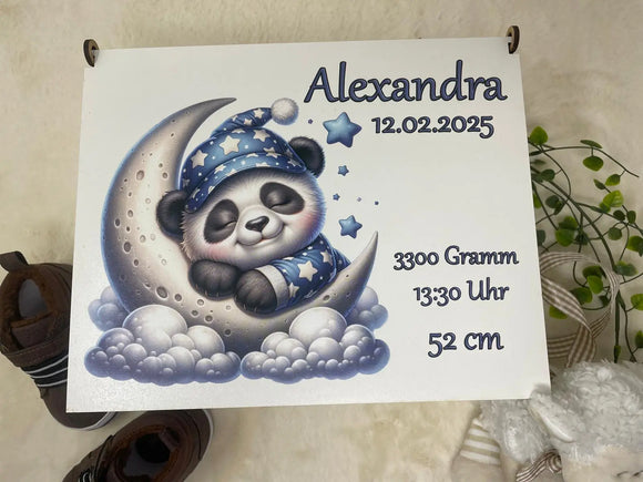 HDF-Box Babygeschenk mit Panda – personalisiert zur Geburt