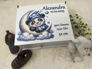 hochwertige personalisierte Erinnerungsbox Panda-Motiv