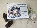 personalisierte Erinnerungsbox mit Schaf auf Mond als Babygeschenk