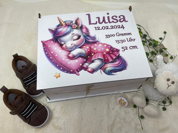 Baby-Erinnerungskiste Einhorn – Geschenk zur Geburt