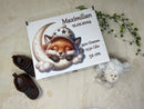 personalisierte Erinnerungsbox mit Fuchs auf Mond
