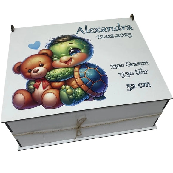 Babygeschenk mit niedlicher Schildkröte – personalisiert
