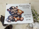 Geschenkidee zur Taufe – Babybox mit Namen und Zebra-Motiv