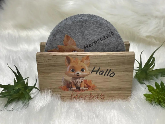 Lustige Herbst-Untersetzer aus Filz mit hochwertigem Druck