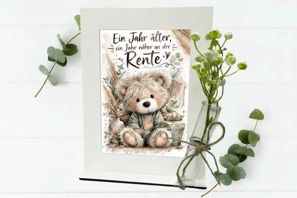 Geburtstag Geldgeschenk Rahmen mit Glasröhrchen