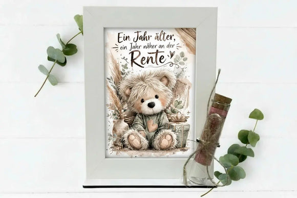 Geldgeschenk Geburtstag Bilderrahmen lustiges Renten Geschenk