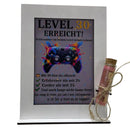 Geldgeschenk Geburtstag 18 30 40 50 60 – Bilderrahmen Level erreicht Fadensalat-shop