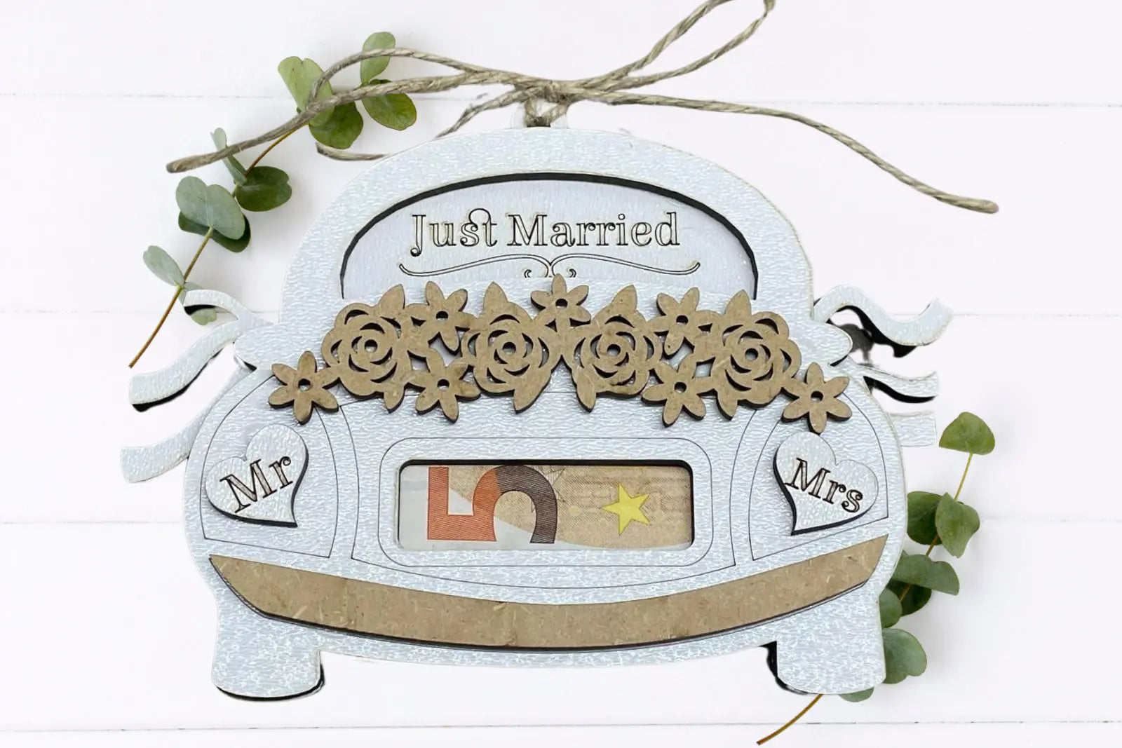 Personalisiertes Holz-Geldgeschenk Zur Hochzeit - Herzförmiges Geschenk Für Brautpaare