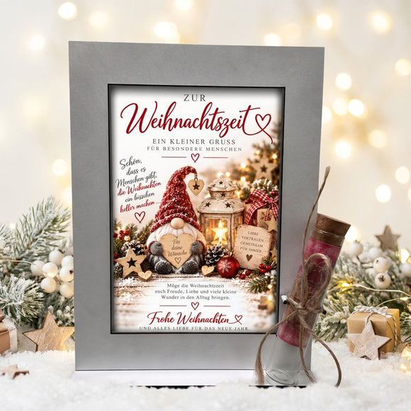 Weihnachtsgeld originell verschenken mit selbststehendem Aufsteller und Glasröhrchen
