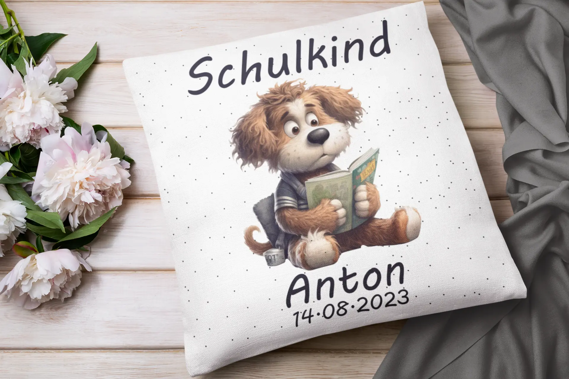 Hunde-Halstuch „Proud Pup Of A Grad“ – Schwarz, 70 X 34 Cm, Aus Weichem Polyester, Waschbar