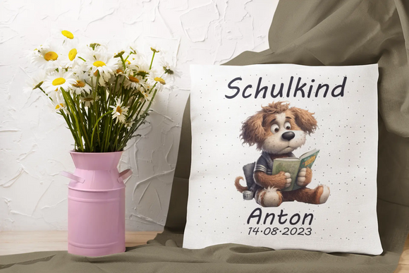Geschenkidee 1. Klasse: Kissen mit Aufdruck „Schulkind 