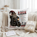 Geschenk Sternzeichen Fische Mann – individuelles 40 x 40 cm Kissen mit Biker Motiv und Personalisierung