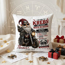 Geschenk Sternzeichen Krebs – personalisiertes Kissen für Männer mit Biker Gnom, Motorrad, Name und Geburtsdatum