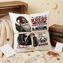 Geschenk Sternzeichen Krebs Mann – individuelles 40 x 40 cm Kissen mit Biker Motiv und Personalisierung