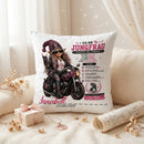 Geschenk Sternzeichen Jungfrau Frau – personalisiertes 40 x 40 cm Kissen für Bikerinnen und Motorradfans