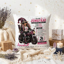 Personalisiertes Kissen Sternzeichen Jungfrau für Frauen mit Wunschname und Geburtsdatum im pinken Biker Design