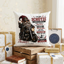 Geschenk für Schütze Mann – individuelles Sternzeichen Kissen mit Wunschname, Geburtsdatum und Biker Motiv