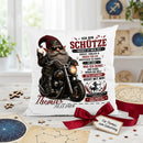 Geschenk Sternzeichen Schütze – personalisiertes Kissen für Männer mit Biker Gnom, Motorrad, Name und Geburtsdatum