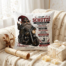 Schütze Mann Geschenk mit coolem Biker Gnom und Motorrad auf personalisiertem Kissen zum Geburtstag