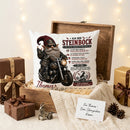 Personalisiertes Geschenk für Steinbock Geborene – Männer Kissen mit Motorrad Motiv, Name und Geburtsdatum