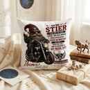 Geschenk für Stier Mann – individuelles Sternzeichen Kissen mit Wunschname, Geburtsdatum und Biker Motiv