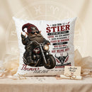 Geschenk Sternzeichen Stier – personalisiertes Kissen für Männer mit Biker Gnom, Motorrad, Name und Geburtsdatum