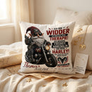 Biker Geschenk für Widder Mann – personalisiertes Kissen mit Motorrad Motiv, Name und Geburtsdatum