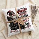 Geschenk Sternzeichen Widder Mann – personalisiertes 40 x 40 cm Kissen für Biker und Motorradfans