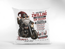 Geschenk für Zwilling Mann – individuelles Sternzeichen Kissen mit Wunschname, Geburtsdatum und Biker Motiv