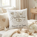 Kissen als Geschenk zur Papierhochzeit mit romantischem Herzmotiv
